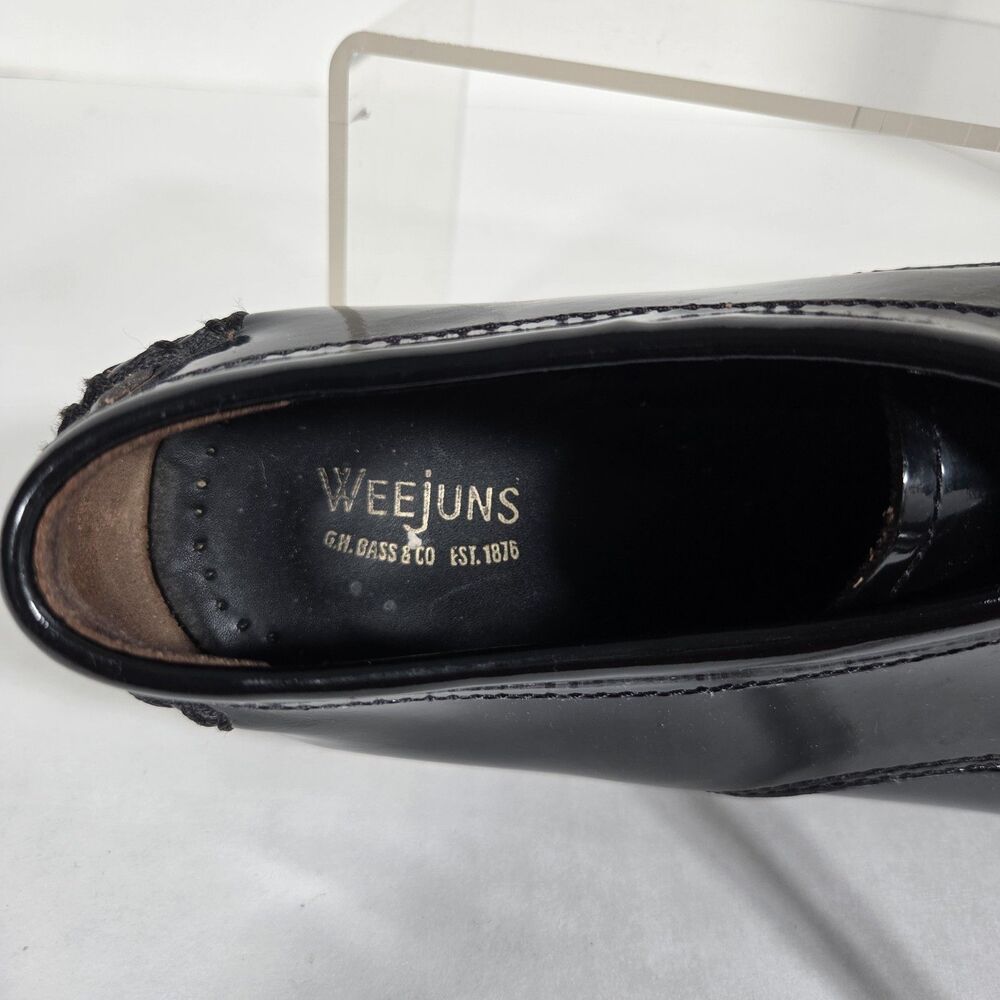 G.H. Bass Weejuns Women's Loafers 8M Black Patent Leather Tassel Lace Up Oxfords - Picture 4 of 11